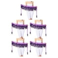 thumbnail image 2 of QualitChoice Wide Application And Durable Sequined Belly Dance Hip Scarf For Performances Waist Automatic purple 5Set, 2 of 6
