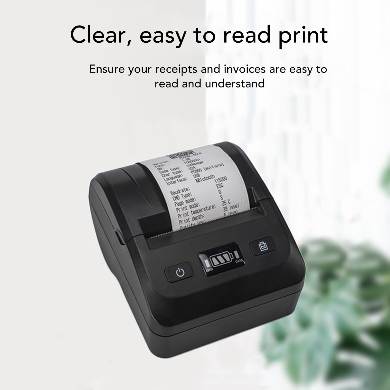 NFTIGB Bluetooth Receipt Printer 80mm / 3.1 inches Portable Thermal Printer Wireless Mobile Label Maker Support Multi-Language for Android iOS Windows Small Business Shop Package Shipping