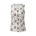 thumbnail image 4 of Xecao Flowe Rooster print women's scoop neck, loose-fit workout tank tops for the gym., 4 of 9