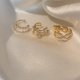 thumbnail image 5 of Pendientes de clip de hueso de oreja de metal con perla de circonita retro para mujer, pendientes de botón sin perforaciones personalizados, sencillos y a juego de Corea del Sur, 5 of 6