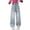 Blue, variant on Shadoumai Girls Embroidered Jeans With Bow Detail Fashionable Straight Leg and Wide Leg Trousers for Kids Casual Comfortable Denim Pants