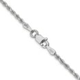 thumbnail image 3 of Solid 14K White Gold 2mm Diamond-cut Rope with Lobster Lock Anklet - 10", 3 of 8