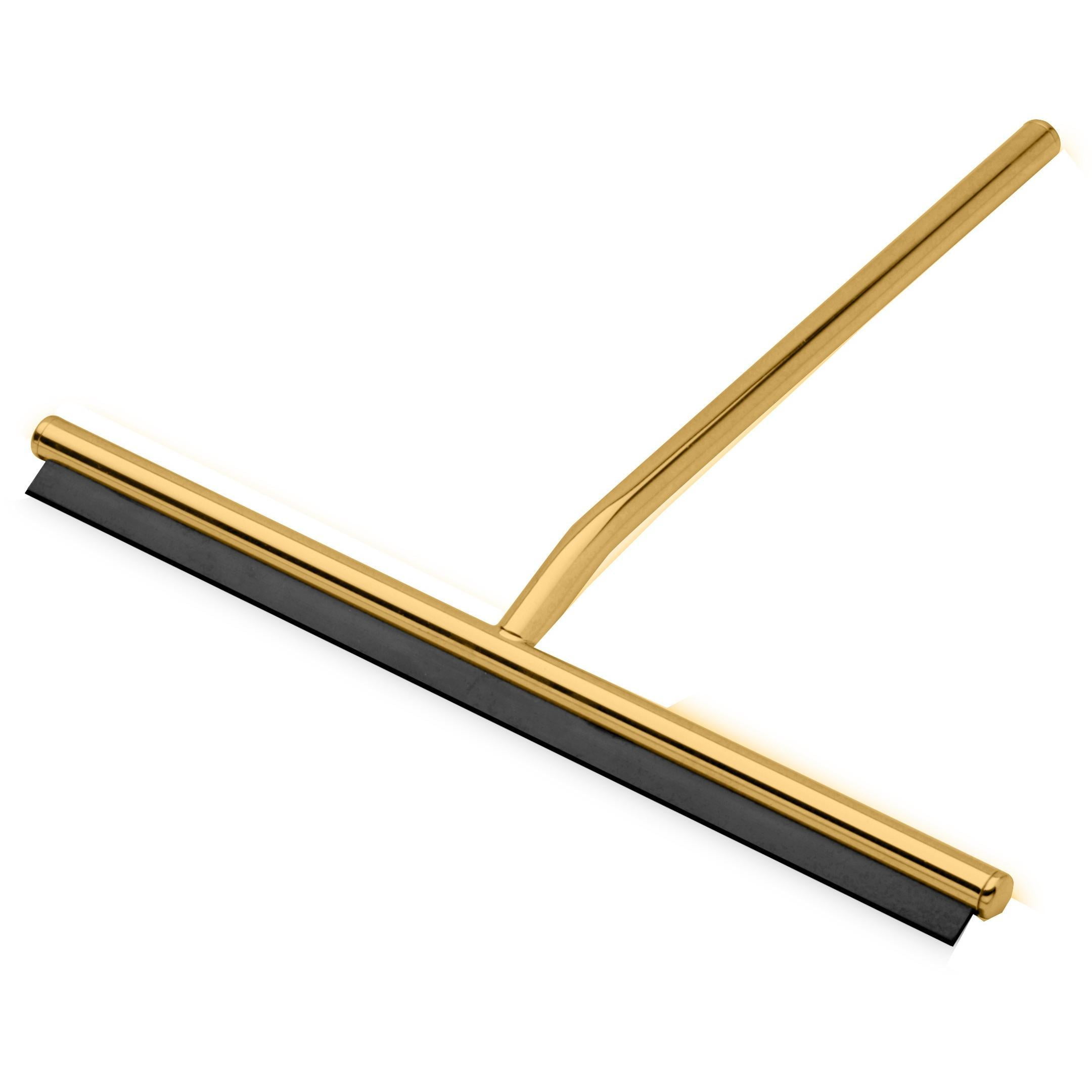 AGM Home Store WLuxury Round Wiper Blade Squeegee for Shower Glass, Windows, Brass