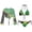 Art Jamaican Flag, variant on Women's 3 Piece Swimsuits Dominican Republic Flag Swimwear and Tie Cover Up High Cut Backless Lace Up Swimsuit Size S-2XL
