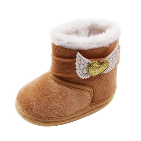

AnuirheiH Baby Winter Warm Snow Boots Soft Sole Prewalker Non-Skid Plush Lined Boots For Toddler Boys Girls Clearance Under $10