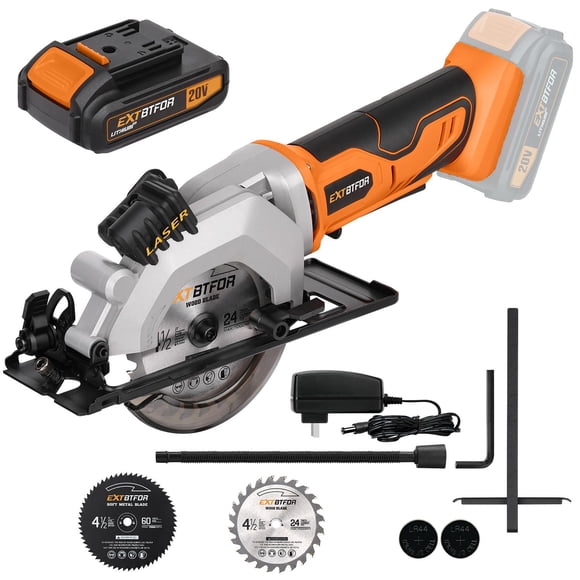 Sierra circular inalámbrica mini Extbtfor de 4,5" con guía láser