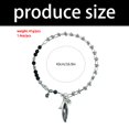 thumbnail image 5 of YIEMEEN Elegant Oval Mirror Pendant Necklace With Black Diamonds Effect For Women, 5 of 11