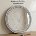 thumbnail image 6 of YAURA 30" Round Solid Wood Bathroom Vanity Mirror, Distressed Grey Beaded Wall Mirror, Rustic Farmhouse & Industrial Decor, Shatterproof, 6 of 6
