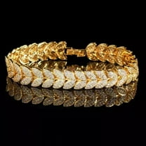 "Women's Tennis Bracelet 6Ct Round Cut Lab Created Diamond 7"" Size 925 Silver 14K Yellow Gold Plated"