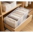 thumbnail image 2 of Kaireo 7 Grid Mesh Drawer Organizer Box, Foldable Clothes Storage Container for Jeans Trousers Skirts, Breathable Fabric Closet Divider with Visible Compartments – White, Medium 36x17x12cm, 1 Piece, 2 of 3