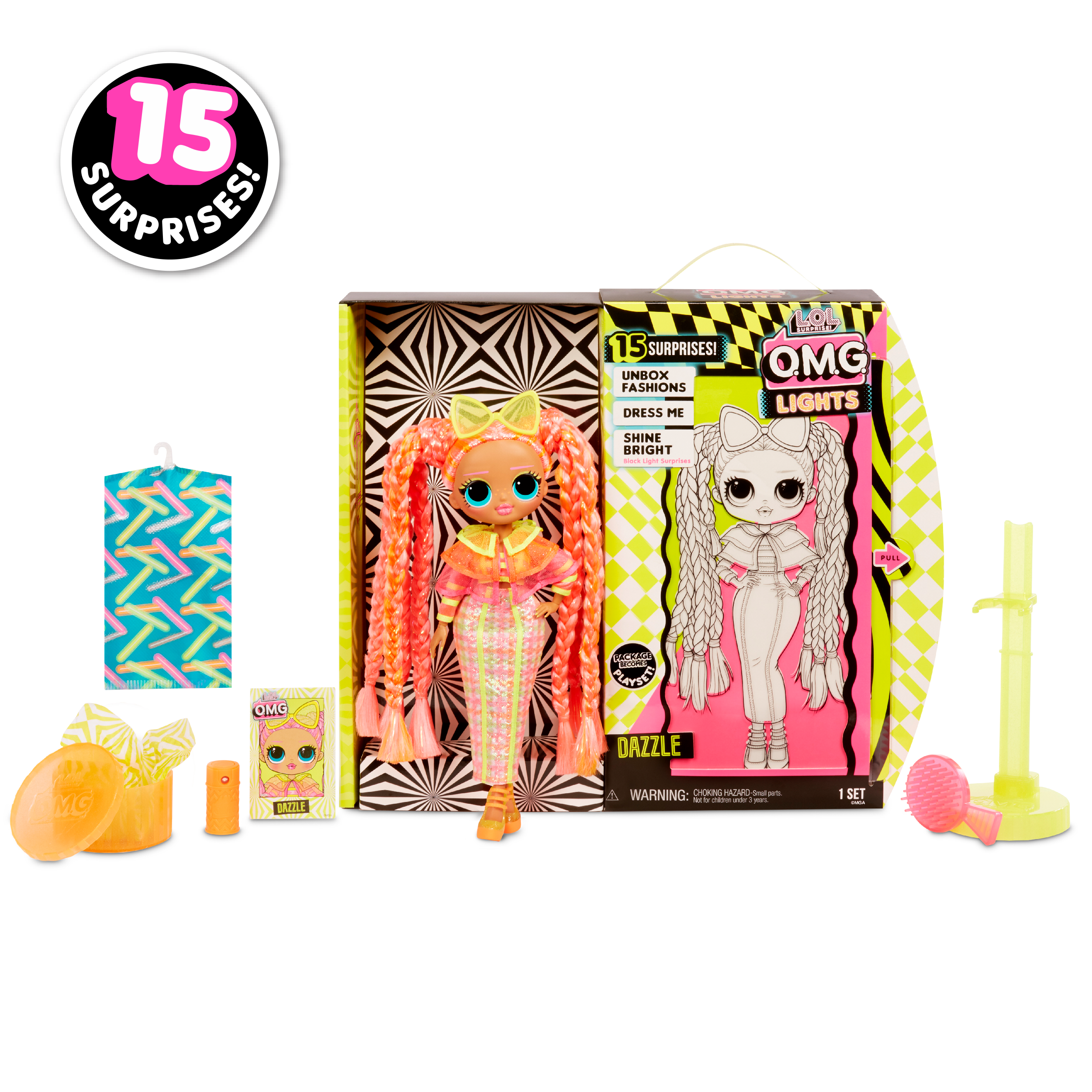 LOL Surprise OMG Lights Dazzle Fashion Doll With 15 Surprises including Outfit and Accessories - Toys for Girls Ages 4 5 6+ - image 5 of 7