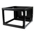 thumbnail image 1 of StarTech.com 6U Hinged Open Frame Wall Mount Network Rack - 4-Post 22 Pouces Depth Swing Out Computer Equipment Rack - 110lbs capacity (RK619WALLOH) - Rack - Montable au Mur - Noir - 6U - 22 Pouces, 1 of 6