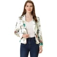 thumbnail image 1 of INSPIRE CHIC Chaqueta Tipo Blazer Informal Con Solapa De Muesca Y Manga Larga Para Mujer Flor blanca S, 1 of 5