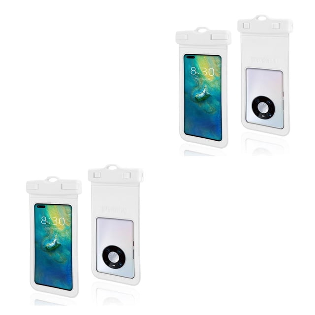 Wweixi Waterproof Phone Pouch 7.2 Inch Smartphone Underwater Dry Bag Sealing Portable Protector Document Protective Case White 2Set