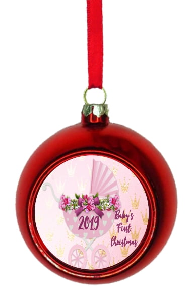 baby girl first christmas bauble