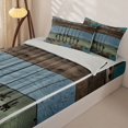 thumbnail image 3 of Erosebridal Vintage Fisherman Zipper Twin Comforter Sets with Fitted Sheet and 2 Pillowcases,Country Wooden Zipper Bedding Set For Boys,Light Gray Reversible,4pcs, 3 of 7