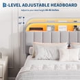 thumbnail image 4 of YUSAZENS Twin Size Velvet Upholstered Bed Frame with LED Light, MDF Structure 2 Underbed Storage Drawers, Floor Standing Soft Platform Bed No Box Spring Needed,  Gray, 4 of 9