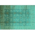 thumbnail image 1 of Ahgly Company Indoor Rectangle Oriental Turquoise Blue Industrial Area Rugs, 2' x 4', 1 of 4