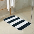 thumbnail image 2 of PiccoCasa Microfiber Striped Bathroom Rugs Non Slip Moroccan Blue&White 17"x24", 2 of 7