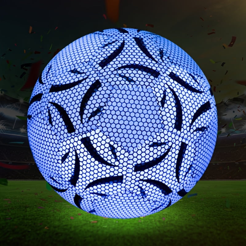 Glow in Dark Soccer Ball - 1pc Professional Night Match TPU Football Size 4/5, Great Choice for Adult Unisex, Ideal for Night & Beach Parties, Perfect for Holiday Gift with Pump &  Needle