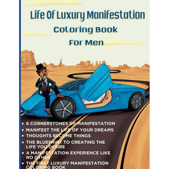 Life Of Luxury Manifestation Coloring Book For Men, (Paperback)