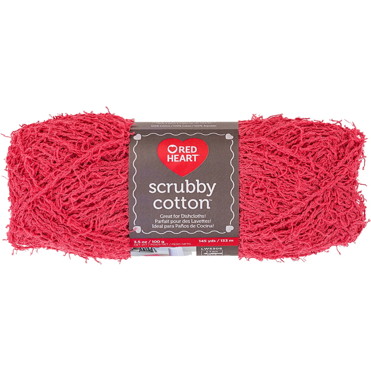 Red Heart Scrubby Cotton YarnCoral