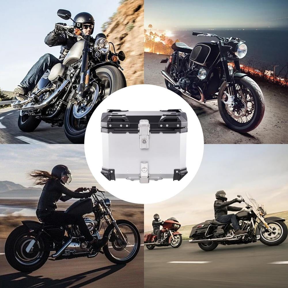 WAASOSCON Motorcycle Top Box 45L Motorcycle Box Motorcycle Tail Box Top Case Lockable Luggage Storage Rear Box Waterproof Storage Carrier well made