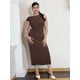 thumbnail image 2 of Vestido un hombro con broche cafe Ch, 2 of 4