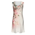 thumbnail image 5 of Sakmal Floral Dresses for Women 2024 Basic Comfort Fit Sleeveless Pink Mid-Length Slip Dress, 5 of 5
