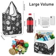 thumbnail image 3 of 5 Pack Foldable Shopping Bag,Bat Silhouette Halloween Pattern Reusable Grocery Bags with Pockets,Large Reusable Tote Bags with Handles Waterproof & Lightweight, 3 of 6