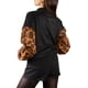 thumbnail image 4 of Jess por Meiko Chaquetas de Mujer Leopardo de Manga Larga Cierre Bomber S Negro, 4 of 6