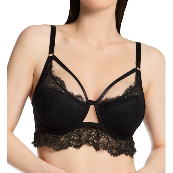 Women's Pour Moi 20311 India Padded Demi Underwire Bra (Black 32F)
