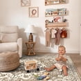 thumbnail image 5 of General Washable Oriental Area Rug - 8x8 Area Rugs for Living Room Bedroom Dining Room Under Kitchen Table - Non-Slip & Stain Resistance Rug for High Traffic Area (Beige, 8x8), 5 of 12