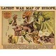 thumbnail image 2 of Vintage Maps 18x15 White Modern Wood Framed Museum Art Print Titled - Anthropomorphic Map of Europe 1870 Political, 2 of 4