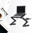thumbnail image 2 of Miangastore Adjustable Laptop Stand Portable Folding Computer Desk with Side Mount Mouse Pad (Black), 2 of 8