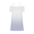 thumbnail image 4 of TIMIFIS Robe Courte d'Été pour Femme, Robe T-Shirt Décontractée, Bretelles Spaghetti Ajustables, Épaules Dénudées, Robe à Dégradé de Couleurs - Printemps/été, 4 of 4