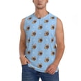 thumbnail image 2 of Lsque Brown French Bulldog Print Men's Cotton Blend Sleeveless Muscle Shirts (S-3XL)- Moisture Wicking, Odor Protection, UPF 30+,X-Large, 2 of 8