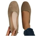 thumbnail image 7 of Viluyesy Flats for Womens, Shallow Slip On Wide Width Round Toe Casual Walking Ballet Shoes Khaki US7, 7 of 7