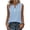 Blue, variant on Laqbezok Women's Sleeveless Top, Striped & Plaid Henley Tank Top, Casual Split V-Neck Summer Shirt, Relaxed Fit Gingham Button Up Blouse