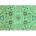 thumbnail image 1 of Ahgly Company Machine Washable Indoor Rectangle Abstract Turquoise Blue Modern Area Rugs, 3' x 5', 1 of 4