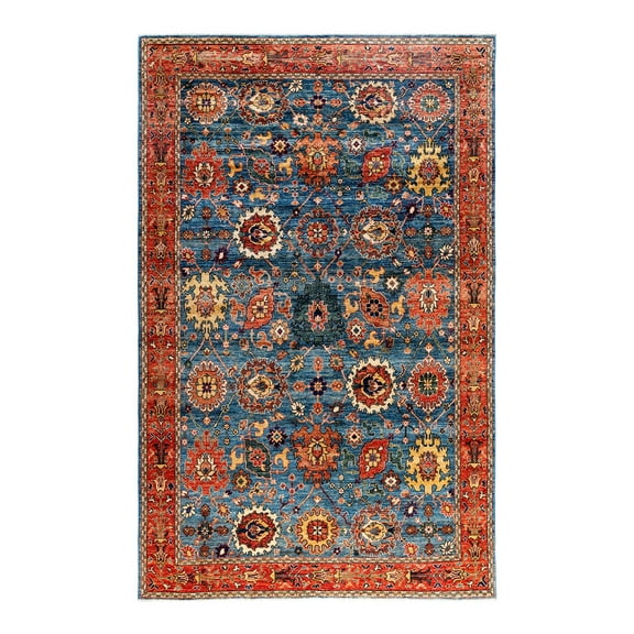 Serapi One-of-a-Kind Hand-Knotted Area Rug - Light Blue, 5' 11" x 9' 3"