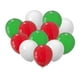 thumbnail image 1 of Juego de 100 globos JODIDI, látex rojo, verde y blanco, 12 pulgadas, 1 of 5