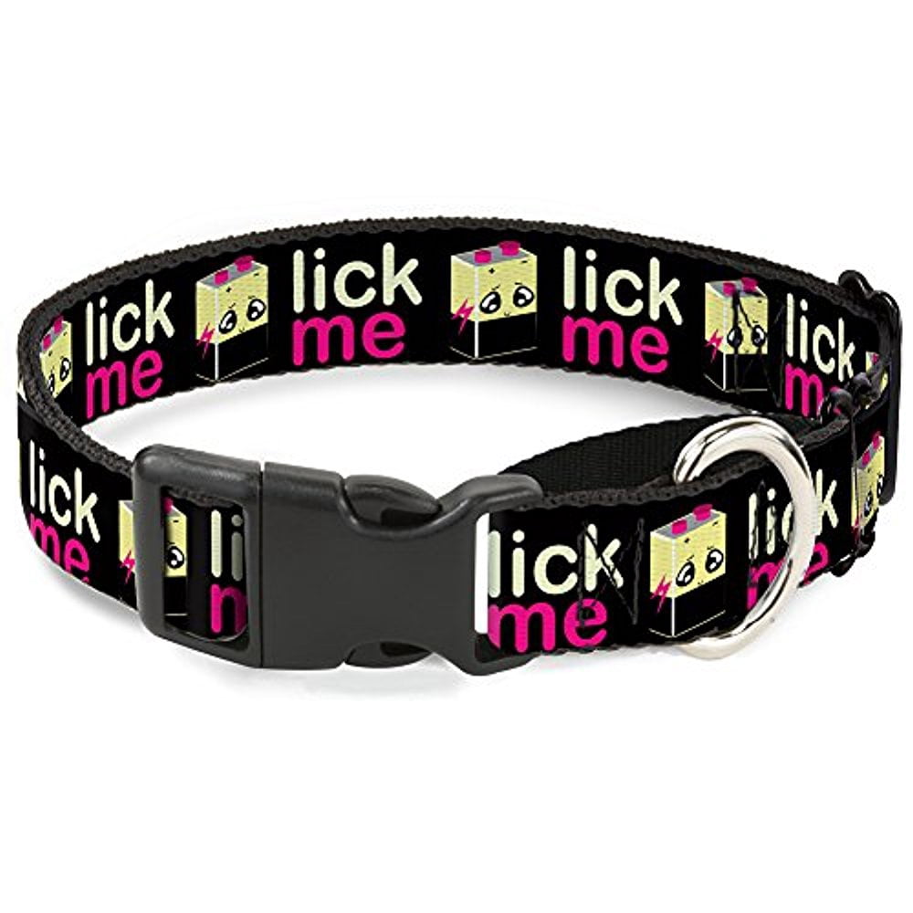 buckle-down mgc-w31250-l lick me battery cartoon martingale dog collar