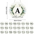 thumbnail image 3 of Delayujihangs Monogram Letter Welcome Sign for Front Door Rustic Green Floral Family Initial House Warming Decor Spring Summer Wooden Wreath Personalized Sign for House Front Porch 12 Inch, 3 of 5