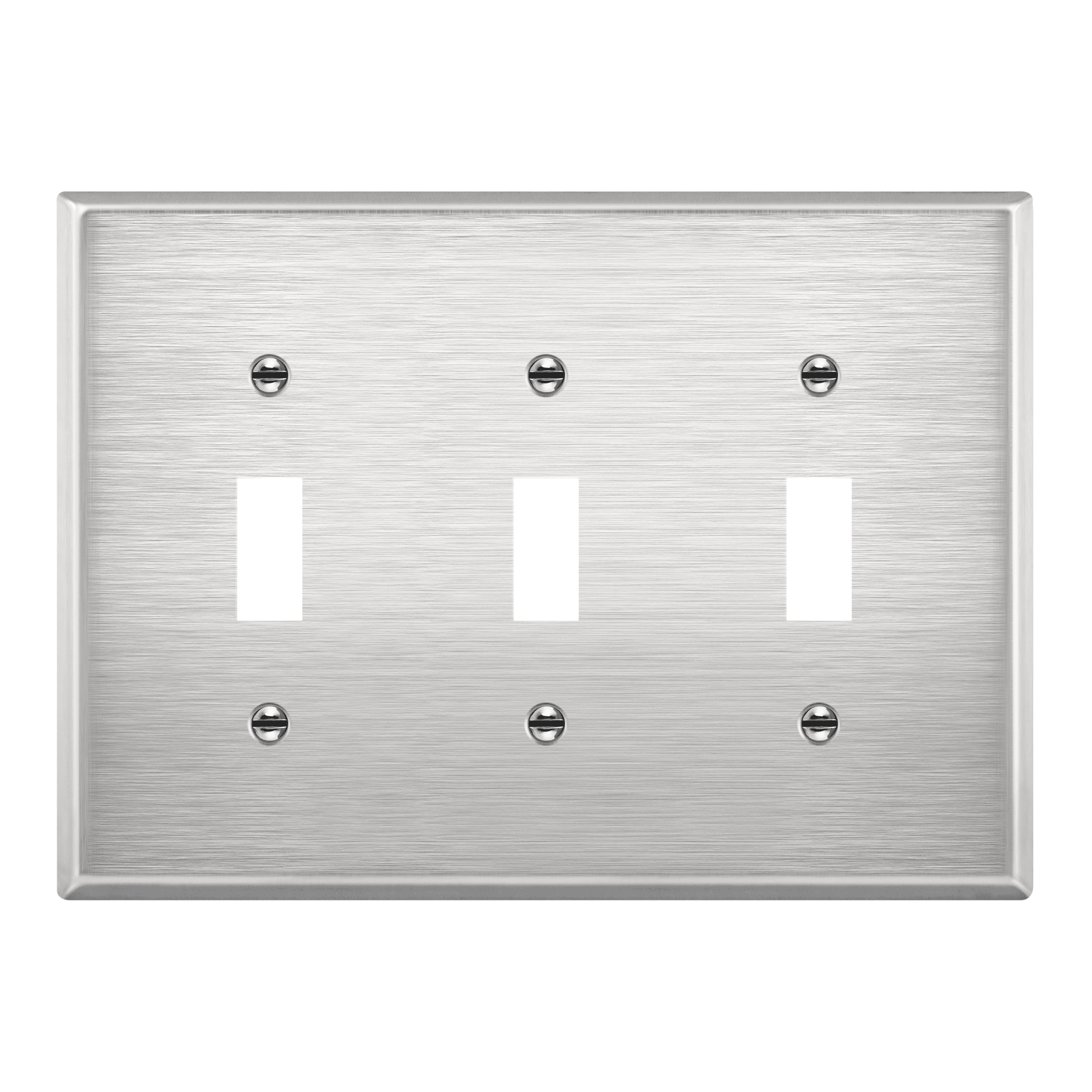 ENERLITES Triple Toggle Light Switch Metal Cover Plate, Stainless Steel