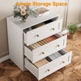 thumbnail image 5 of CozyHome Large Nighstand, Wood Night Stand with 3 Drawers, Wood Side Table with Golden Round Knobs, Modern End Table Chest of Drawers for Bedroom, Living Room, Hallway, Closet, White, 5 of 8