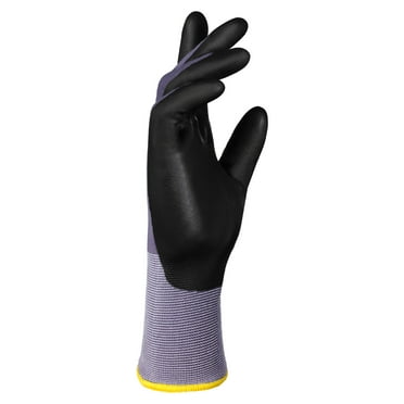 KFFKFF 12 Pairs Touchscreen-Compatible Nitrile-Coated Work and Garden Gloves