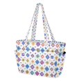 thumbnail image 2 of FORMRS Tote Bag for Women Quilted Large Capacity Travel Work Carry On Shoulder Handbag, Purple Retro Shapes, 2 of 7