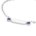 thumbnail image 2 of 14k White Gold 1.4mm Round Sapphires(0.036ct) Adjustable Bar Necklace 18 Inch Pendant Necklace for Women, 2 of 2