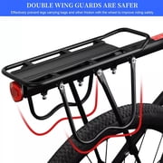 Rear Bike Rack, 115lbs 50KGS Bike Cargo Racks Frame Aluminum Alloy Universal Adjustable Cycling Equipment Stand Footstock Bicycle Luggage Carrier Bike Rack Rear with Reflector for 26-29 Frames